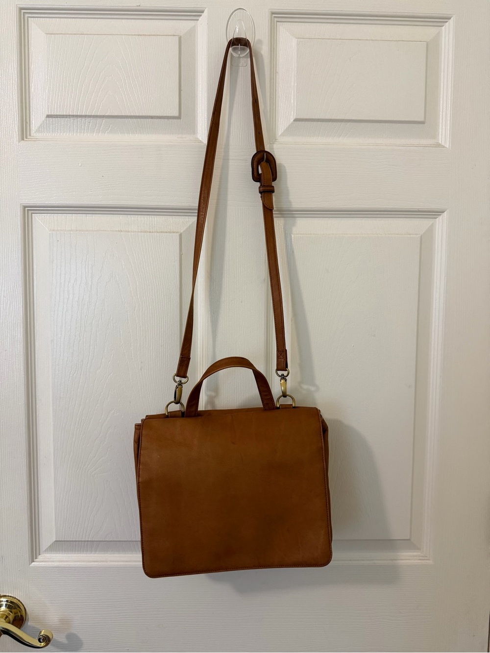 Vintage Boulder Ridge Full Grain Cowhide Leather Flap Crossbody Messenger Bag